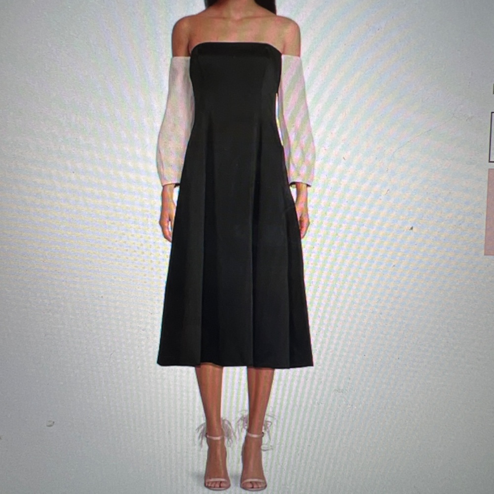 Gianni Bini x Nastia Liukin Audrey Cotton Sateen Off-The-Shoulder Midi Dress